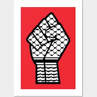 Keffiyeh Black Power Fist - Right Side - Back Posters and Art